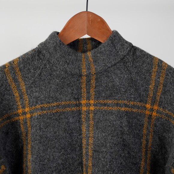 Belle Ultrasoft Burberry Style Windowpane Check Mock Neck Sweater, Size M - Picture 2 of 6